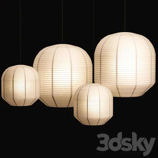 Paper lanterns Hotaru Buoy 3D Model