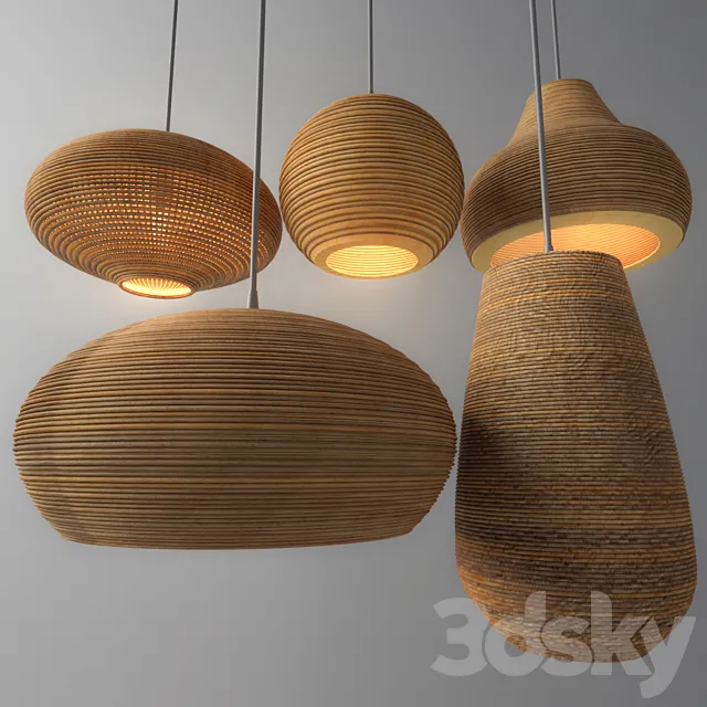 Paper lighting set 3D Model