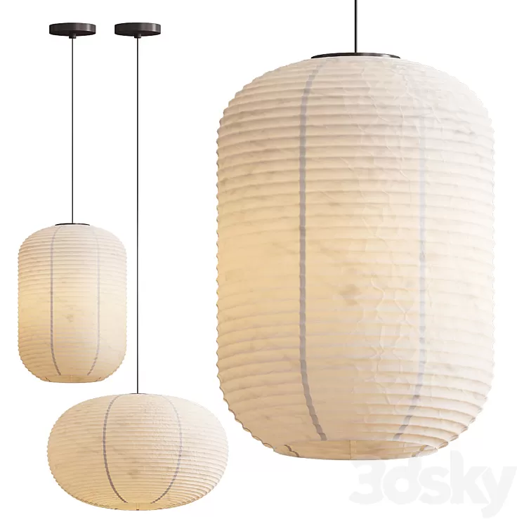 Paper Shade Pendants 3D Model Free