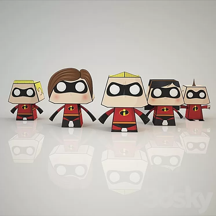 Paperminions - Los Increibles 3D Model