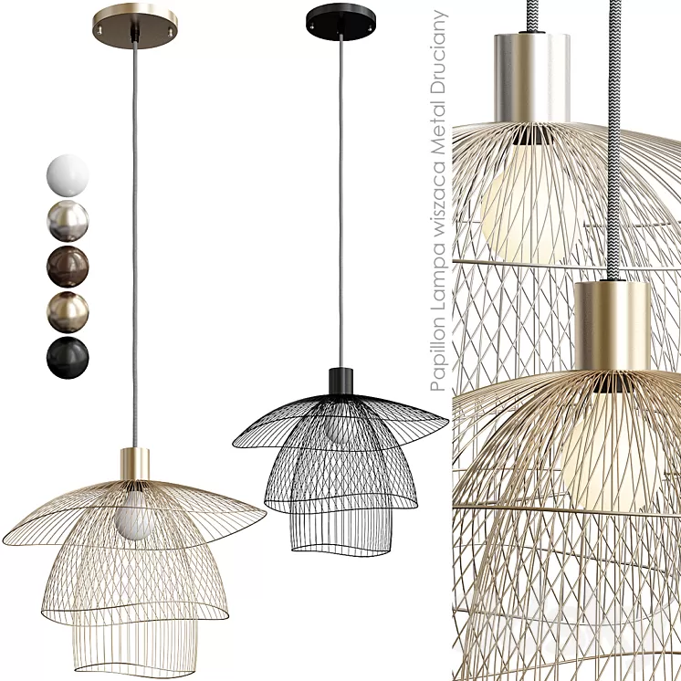 Papillon lampa wiszaca metal druciany
