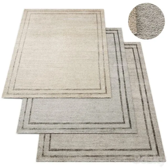Parallel Border Hand-Knotted RH Rug Collection 3D Model