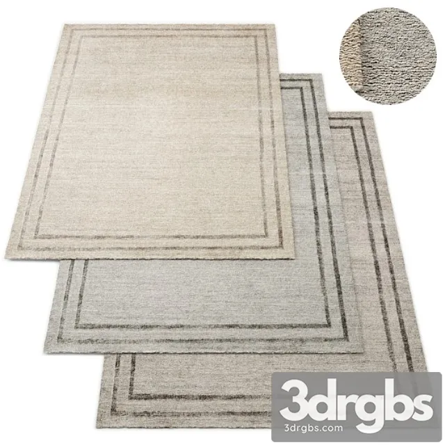 Parallel border hand-knotted rh rug collection Free Download