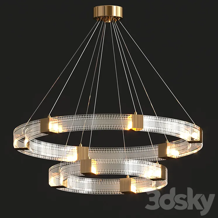 Parallel Ring Led Chandelier 3D Model Free
