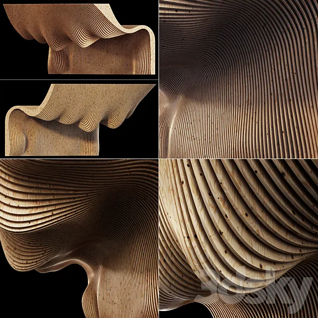 Parametric Big wall n1 part hall _ Parametric big wall for hall №1 3D Model