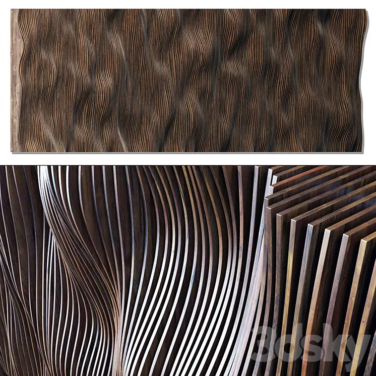 Parametric long panel hall n1 / Parametric long panel for hall 1 3D Model
