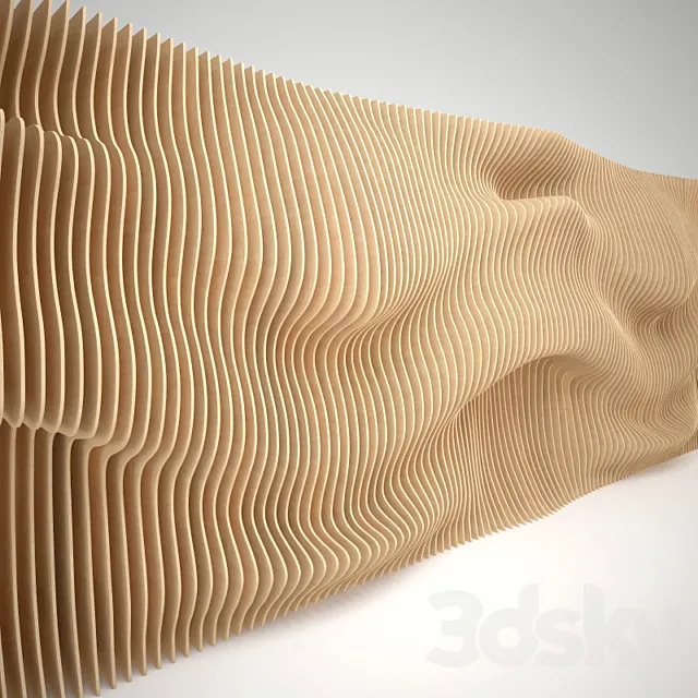 Parametric wall panel of wood 3DModel