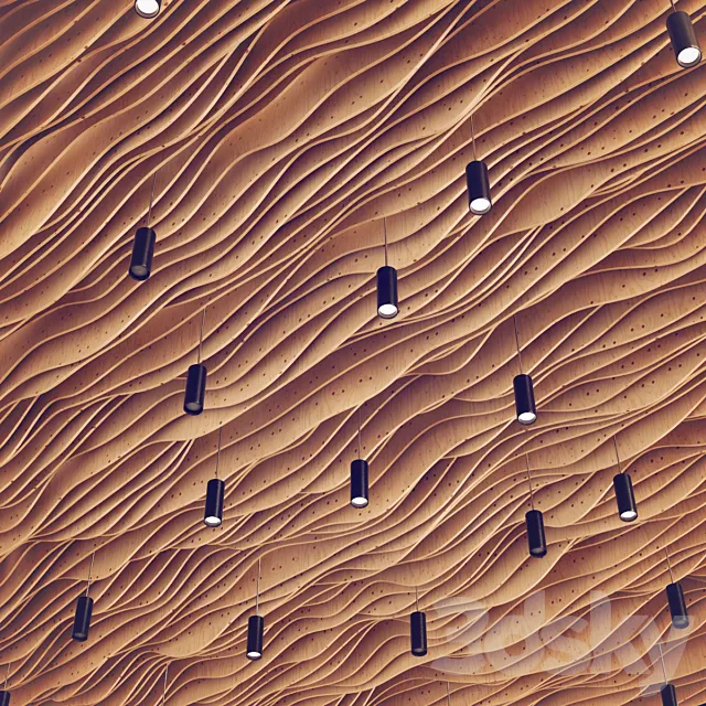 Parametric wood ceiling 3D Model