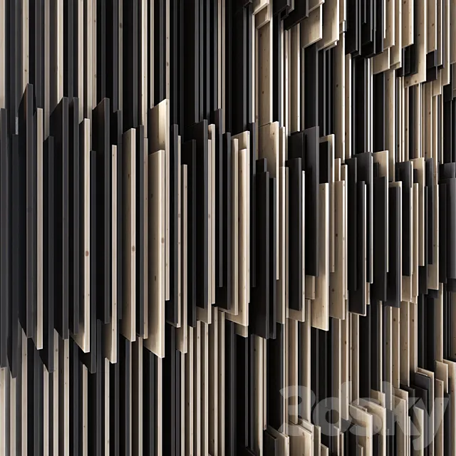Parametric wood panel "Strokes" 3D Model