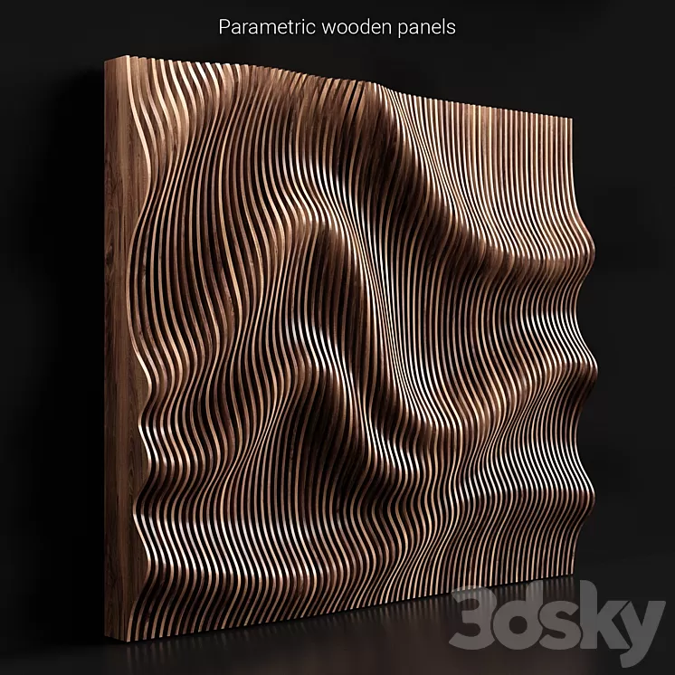 Parametric wooden panels 3D Model