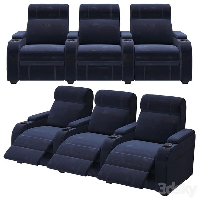 PARAMOUNT + 3 CINEMA SEATS 3D Model