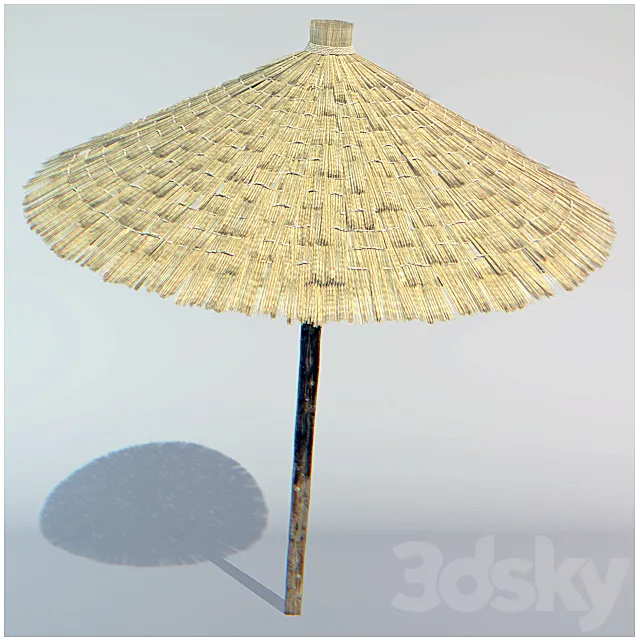 parasol made of straw 3D Model