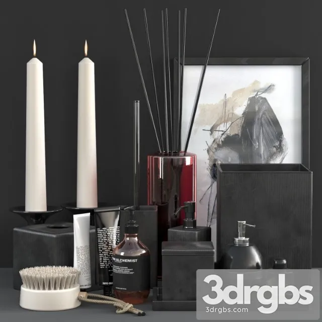 Parello Pleated Black Bath Accessories 3D Model Free