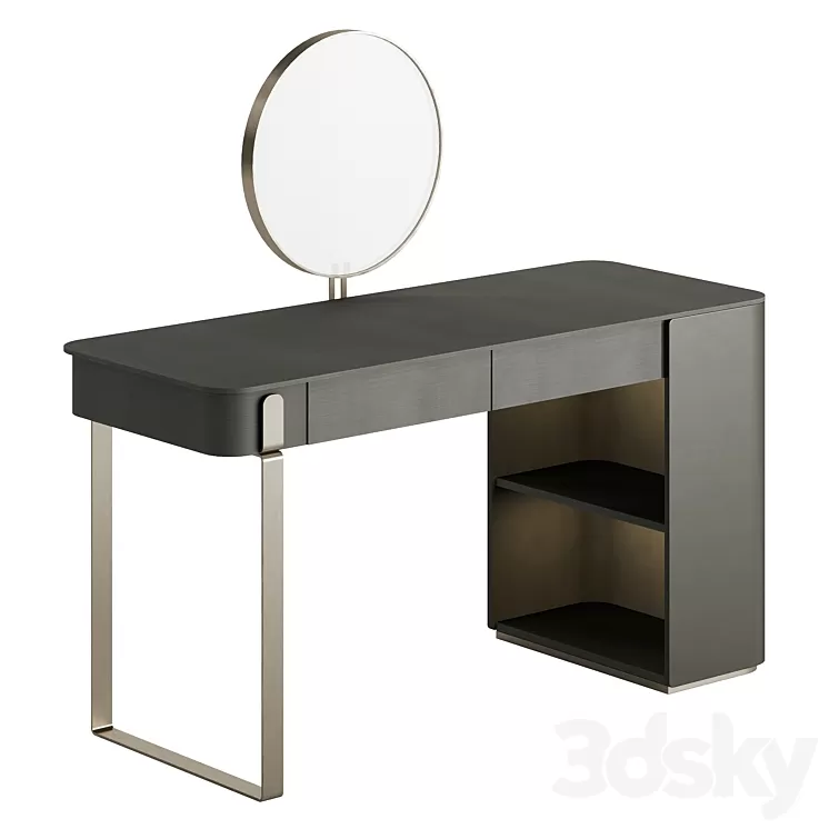 Parisienne Capital with Mirror Lady Desk 3D Model Free