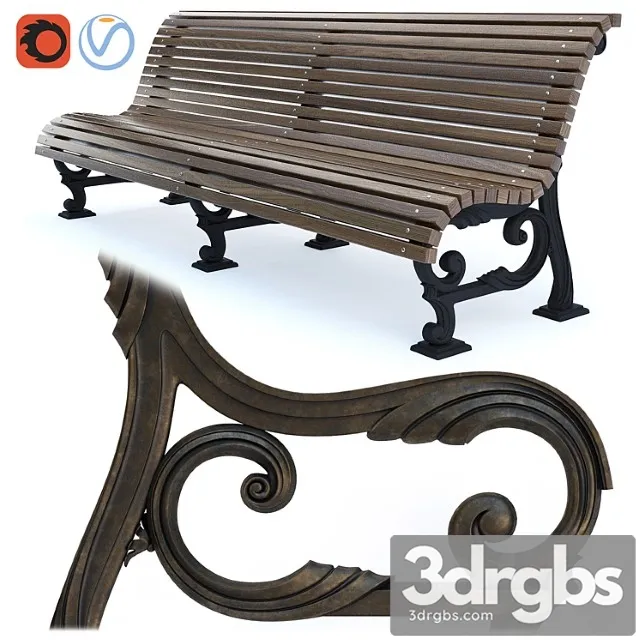 Park Bench 01 3D Model Free