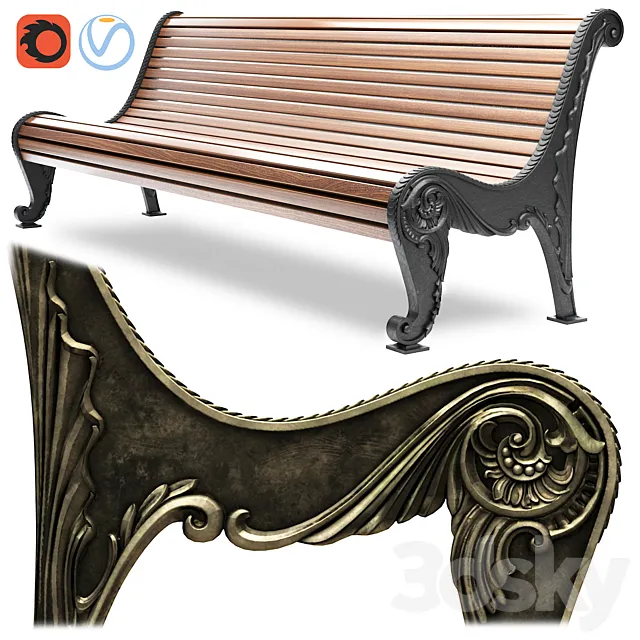 Park Bench 05 3D Model