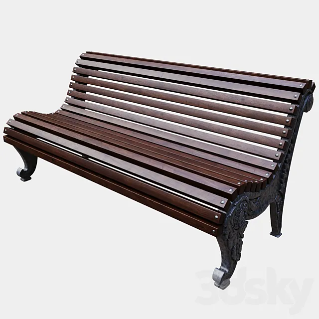Park bench №1 3D Model