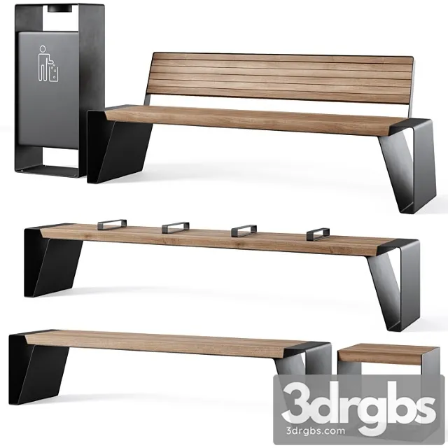 Park benches radium by mmcite 3D Model Free