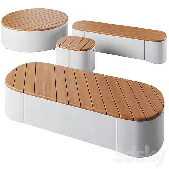 Park benches Urban Islands by mmcite 3D Model