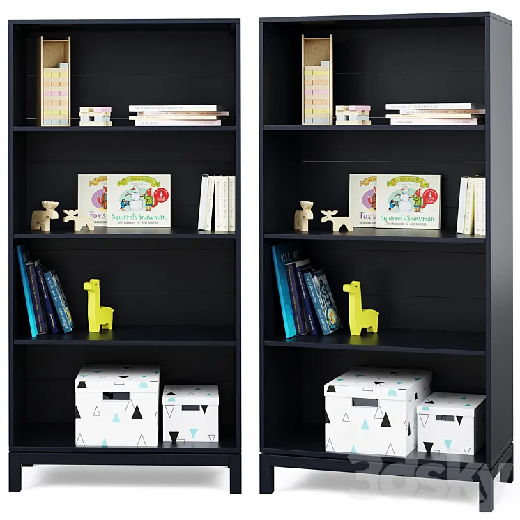 Parke Bookcase by Crate and Barrel / Crate and Kids 3D Model Free