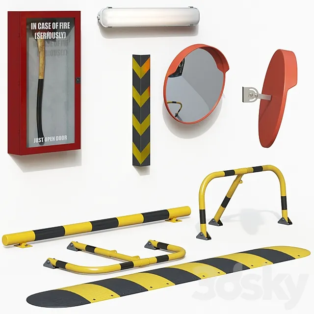 Parking equipment set 3DModel