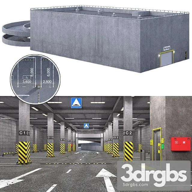 Parking lot 3D Model Free