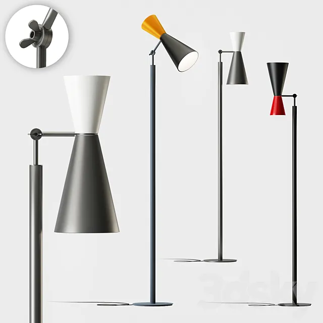 Parliament floor lamp by Le Corbusier 3DModel