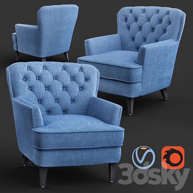 Parmelee Wingback Chair 3D Model