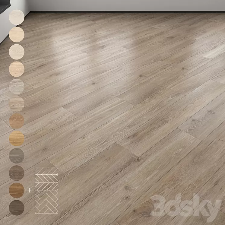 Parquet 12 colors Linear herringbone chevron setmulti1 3D Model Free