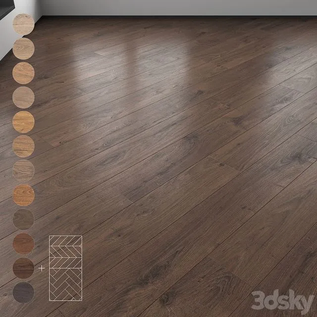 Parquet 12 colors Linear herringbone chevron setmulti9 3D Model