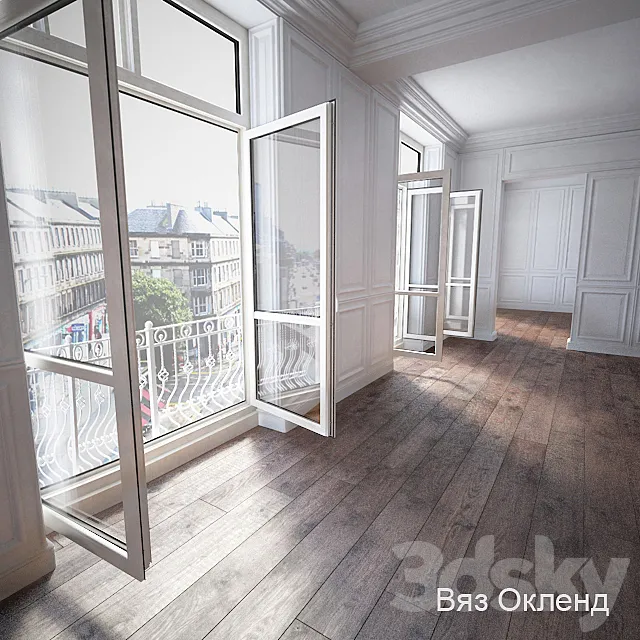Parquet 3 types: Kimba Elm. Elm Oakland. Birch 3DModel