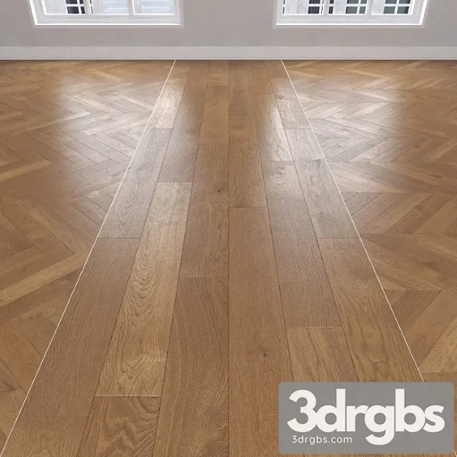 Parquet amber oak 3 types. christmas tree linear chevron. 3D Model Free