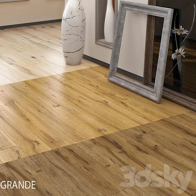 Parquet Barlinek Pure Vintage Oak Porto Grande. oak Calvados Grande. Oak Ivory Grande. 3DModel