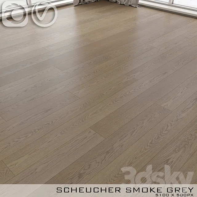 Parquet board Scheucher Smoke Gray 3D Model