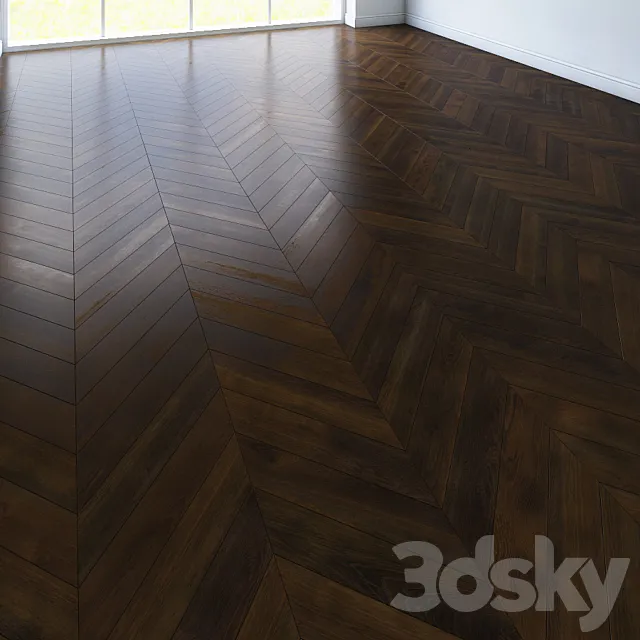 Parquet chevron classic dark 3DModel