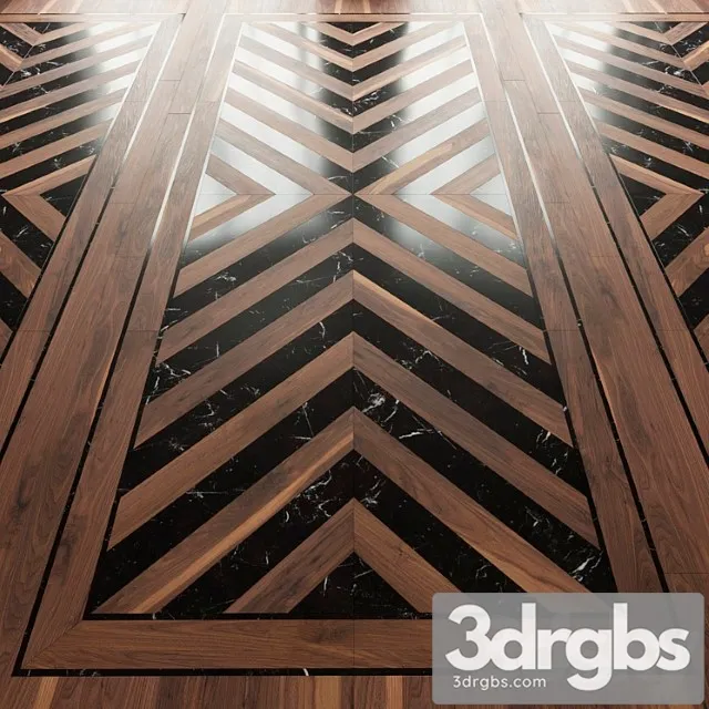 Parquet Ebony and Co Herringbone Chevron 3D Model Free