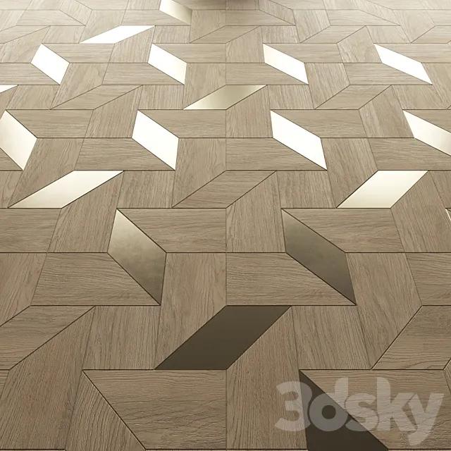 Parquet Foglie d'Oro Arte Brotto Tricot 3D Model