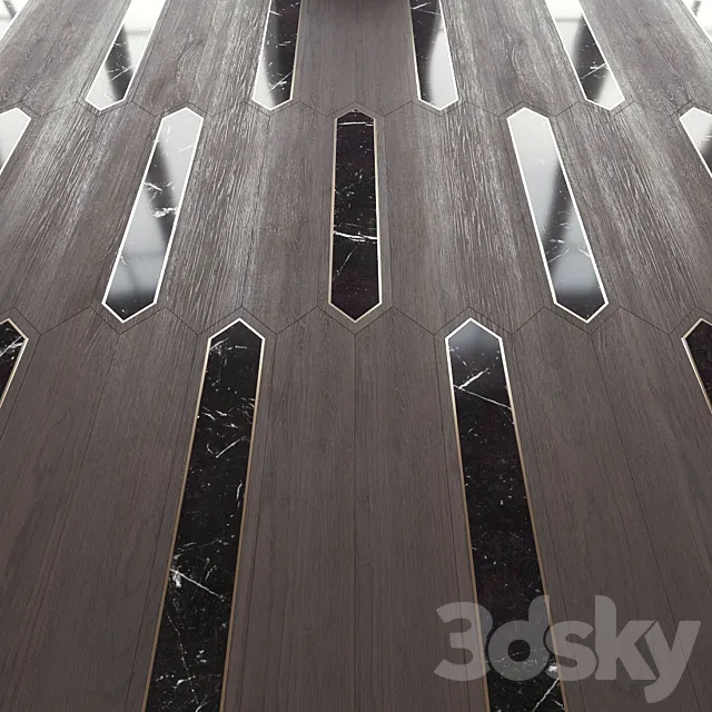 Parquet Foglie d'Oro Matita 3D Model