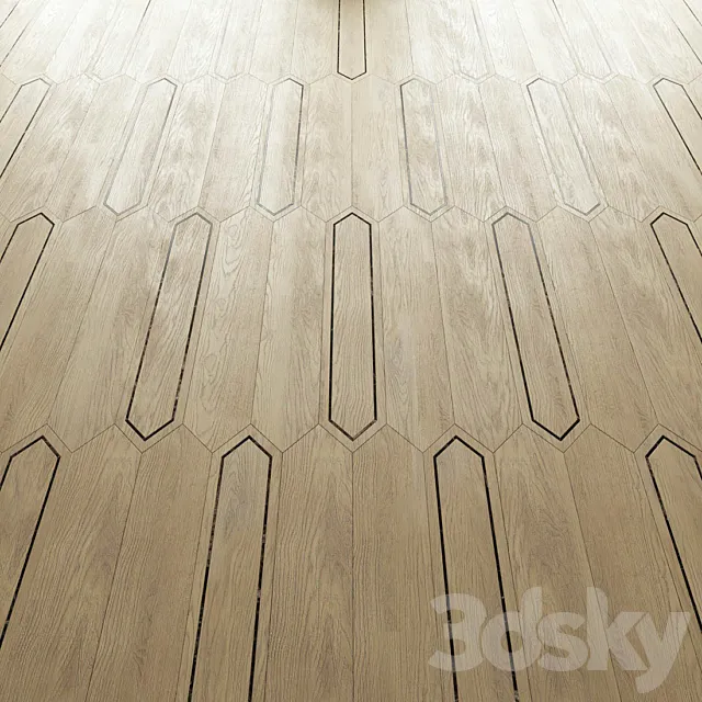 Parquet Foglie d'Oro Matita 3D Model