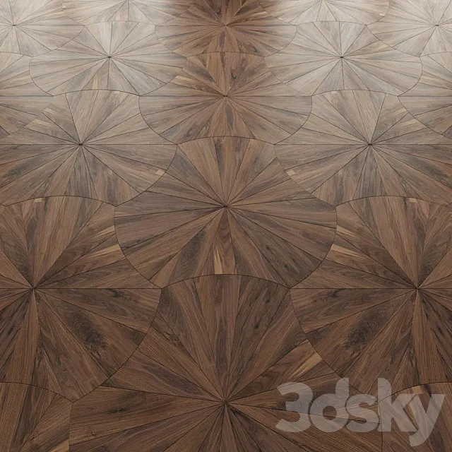 Parquet Foglie d'Oro Ventaglio 3D Model