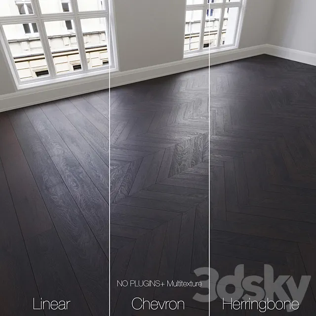 Parquet natural. colonial oak. 3 types. Linear. chevron. herringbone. Free Download