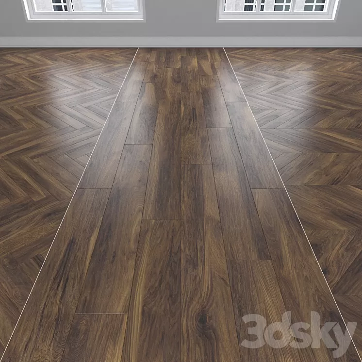 Parquet Oak 3 types: herringbone linear chevron.