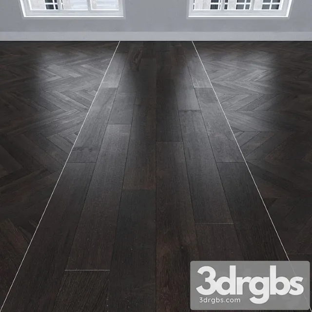 Parquet oak dark 3 types. christmas tree linear chevron. 3D Model Free