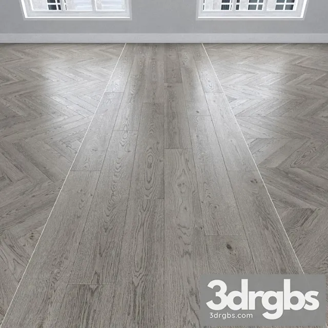 Parquet oak gray 3 types. christmas tree linear chevron. 3D Model Free