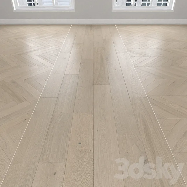 Parquet Oak sand. 3 species: herringbone. linear. chevron. 3DModel