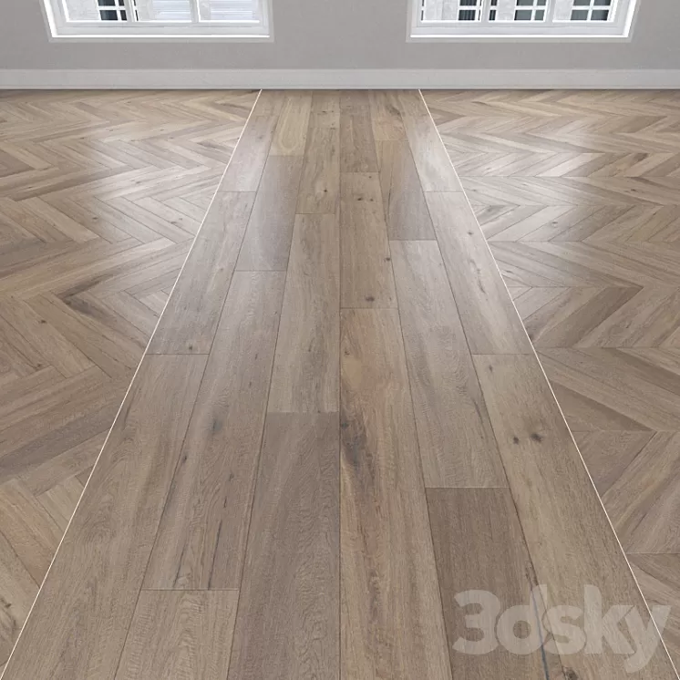 Parquet Oak smoked 3 kinds: herringbone linear chevron.