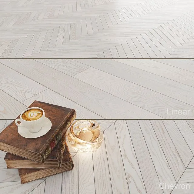 Parquet Polarwood Oak Elara White Matt 3D Model