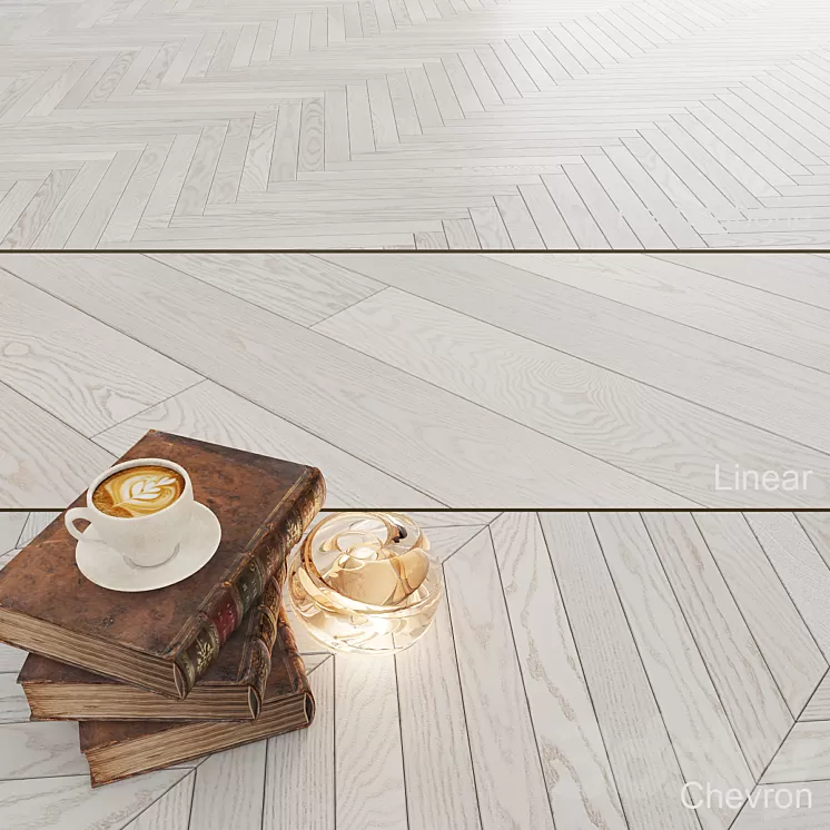 Parquet Polarwood Oak Elara White Matt 3D Model