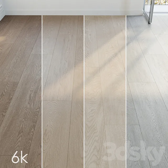 Parquet set 13 - Super Bundle - 4 Types: Oak Honey Maple Gray _ 6K 3D Model