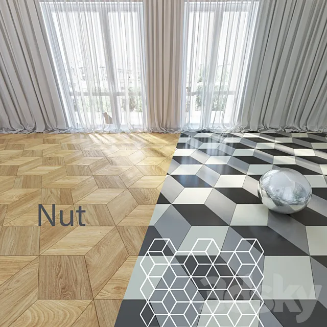 Parquet Sheremetyevo star. Ver. 03 3DModel